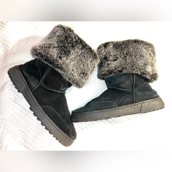 Women Winter Warm Leather Ankle  Boots Size 9. Leather Upper, Faux Fur Man Made - Picture 7 of 8